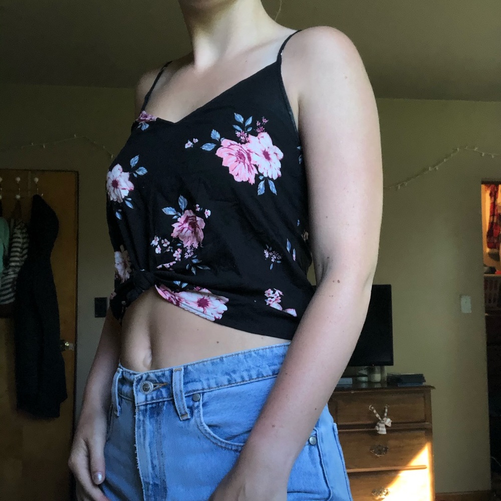 black floral tank